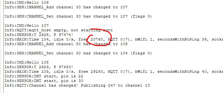 Screenshot of a system log window with the number 20760 circled in red.
