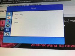 Monitor OSD menu with Auto Config, AutoColor, and Reset options