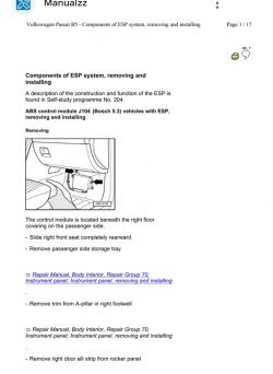 VW Passat B5 1,9TDi 2000r. - Gdzie jest sterownik pompy ABS