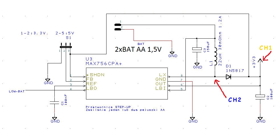 MAX756 - Czy przebieg na wyjściu przetwornicy MAX756 jest prawidłowy?