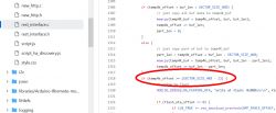 Screenshot of code in rest_interface.c with a highlighted line of code.