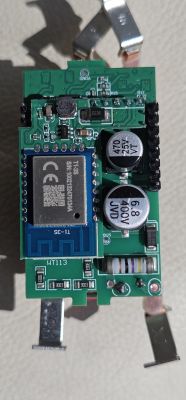 Electronic module with ESP chip, capacitors, and metal connectors