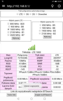 Dobór operatora dla lokalizacji 52.0475163438836, 23.134999055934546 z routerem b818
