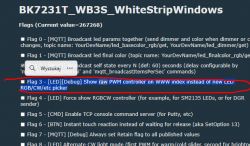Screenshot of the configuration panel with flag 3 related to PWM highlighted.
