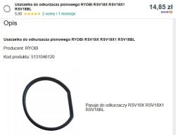 Uszczelka do odkurzacza RYOBI w kształcie zamkniętego pierścienia