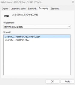 Identyfikacja układu USB-UART bez oznaczeń - niepasujący pinout do CH340