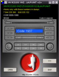 Blaupunkt RCD200 - code VWZ1Z5E