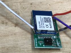 WB3S module with connected wires on a PCB board.
