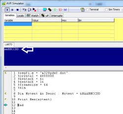 BASCOM AVR: Tworzenie 8-znakowego stringa HEX z DWORD