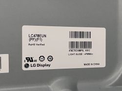 47-inch LG Display Model Label Label with model number and display details of a 47-inch LG TV