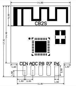 Diagram of the CB2S integrated circuit with labeled pins: CEN, ADC, P8, P7, P6.