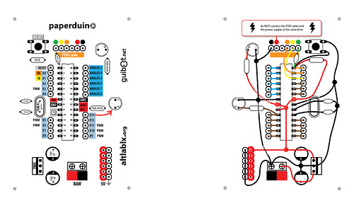 Materiały potrzebne do zbudowania paperduino