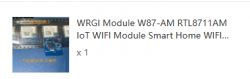 WRGI Module W87-AM RTL8711AM IoT WiFi on a blue background.