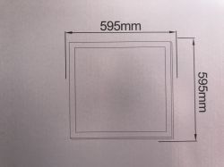 Diagram of LED Panel Dimensions Diagram of an LED panel measuring 595mm by 595mm.