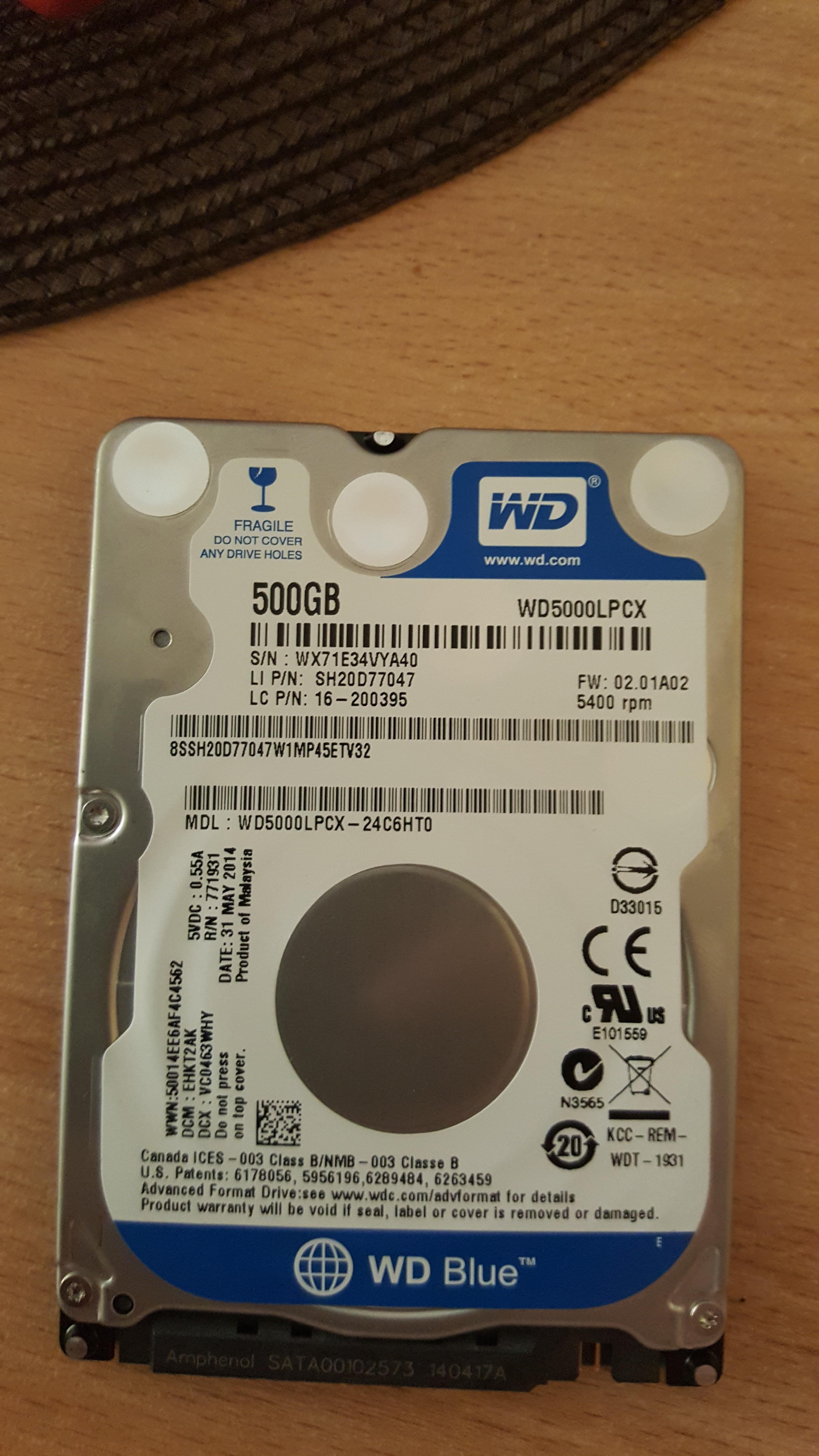 WD5000LPCX-24C6HT0 talerze kręcą się, bios nie widzi
