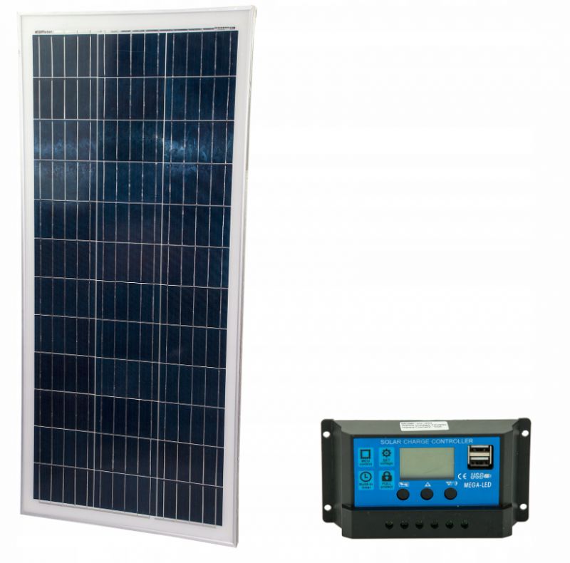 Podłaczenie: panel fotowoltaiczny - regulator napięcia - odbiornik DC 12V.