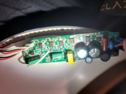 Main Circuit Board of LSC Smart Connect Ceiling Lamp Close-up of the main circuit board of an electronic ceiling lamp.