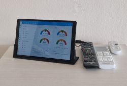 Tablet as Home Assistant Control Panel Old Samsung Tab A10 used as a Home Assistant control panel on a desk with a 3D-printed stand, screen active.
