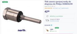 Popychacz zaworu gorącej wody do ekspresu Philips HD8650/09