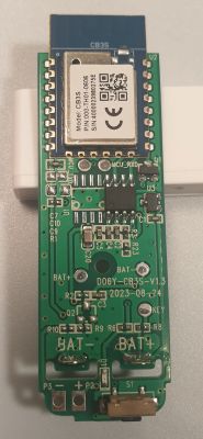 PCB with CB3S module and component markings