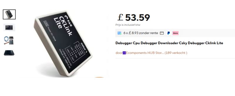 CkLink Lite CPU Programmer and Debugger CkLink Lite programmer and debugger in a black case with white text.