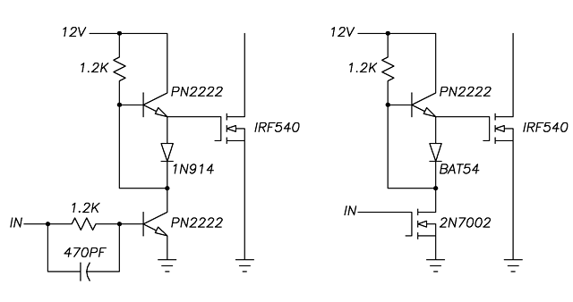 Драйвер верхнего плеча mosfet на транзисторах схема