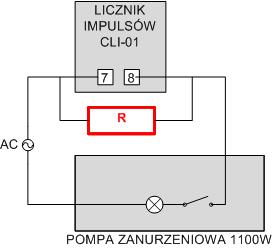 Podłączenie licznika impulsów CLI-01 do pompy 1100W, 230V - jak to zrobić?