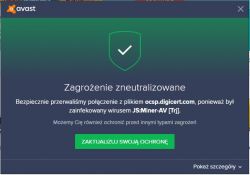 JS:miner-av [Trj] - AVAST okienko ostrzeżeń cyklicznie wyskakuje
