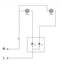 Fibaro - with what to connect and how to connect two LED lamps without N cable