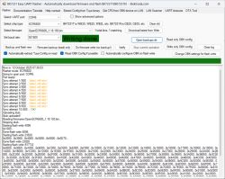 BK7231 Easy UART Flasher program showing successful firmware upload to ECR6600