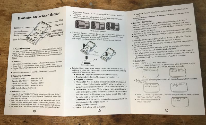 Transistor Tester User Manual Transistor tester user manual.