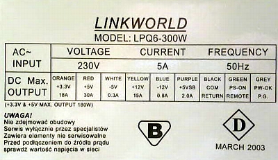 Linkworld model: LPQ6-300W - spalony 07N70CP oraz diody w mostku. Linkworld model: LPQ6-300W - spalony 07N70CP oraz diody w mostku.