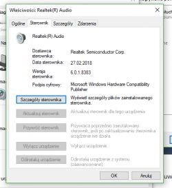 MSI GV72 8RD - Sterowniki audio, złośliwy mikrofon i słuchawki.