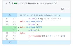 Code snippet in file src/driver/drv_ds1820_simple.c with added condition for PLATFORM_TR6260.