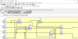 Zrzut ekranu z programu M3 Soft z widocznym diagramem logicznym i aktywnymi ikonami E, S, M