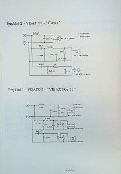 Schematy zwrotnic audio VISATON „Classic” i „VIB EXTRA II” z podzespołami i wartościami.