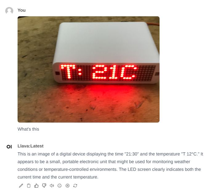 LED Display with Temperature 21°C Image of an LED display showing a temperature of 21°C.