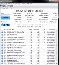 Cykanie dysku Samsung SP2504C przy odczycie, brak błędów w testach, co robić?