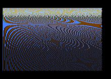 Example of moiré effect on an Atari computer screen in high-resolution mode.