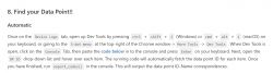 Instructions for finding a data point using developer tools.