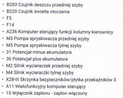 Opel Corsa D lift 2014 - Schemat podłączenia czujnika deszczu