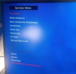 Samsung LH46MSPLBB/ - Check cooling system. Jak wejść w service mode?
