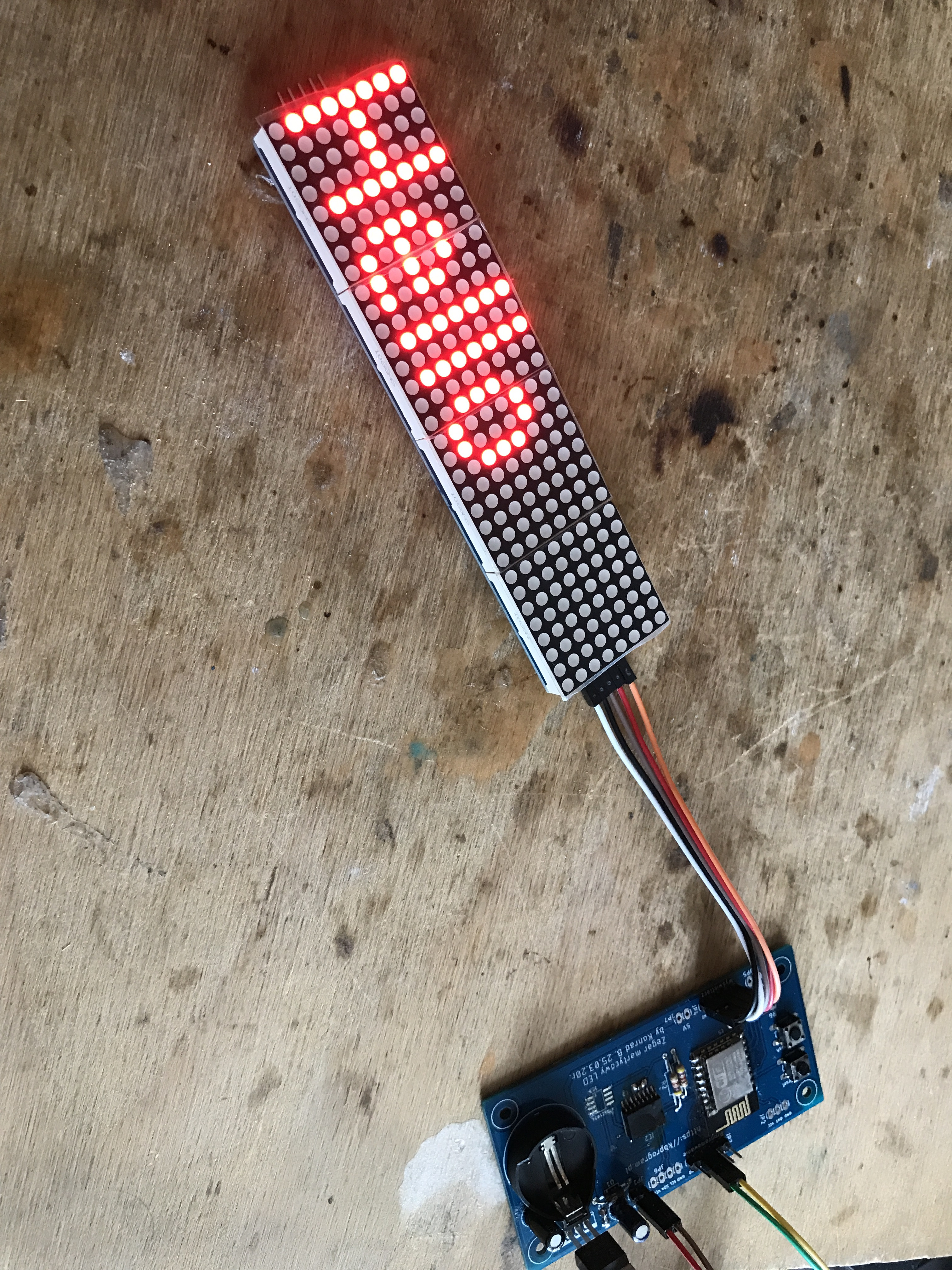 Clock on ESP12 and MAX7219 display - tutorial - part 1, ArduinoOTA, basics