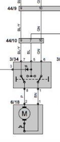 Volvo V40 97 - Poliftowe przełączniki opuszczania szyb, podłączenie z 5 na 6 pin