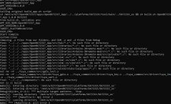 Linux console showing compilation errors in the OpenBK7231T_App repository.