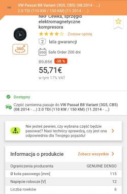 Passat B8 2.0 - Klekocze/stuka tylko z wyłączonym kompresorem klimatyzacji