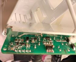 Close-up of a circuit board with various electronic components.