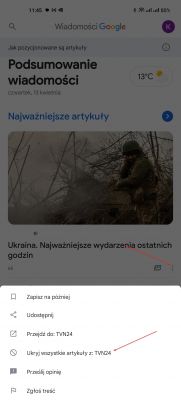 Czy da się dodać jakieś domeny do czarnej listy dla Wiadomości Google?