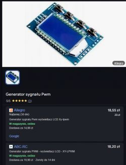 PWM signal generator with LCD display and control buttons