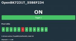 User interface for controlling LEDs with a toggle switch.